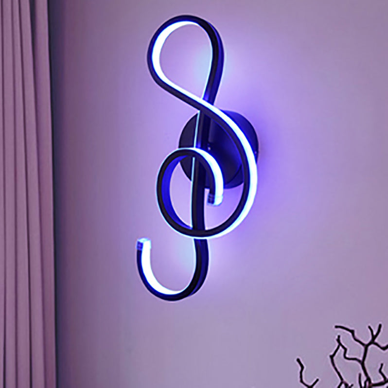 Salon moderniste applique murale noire LED simple mural