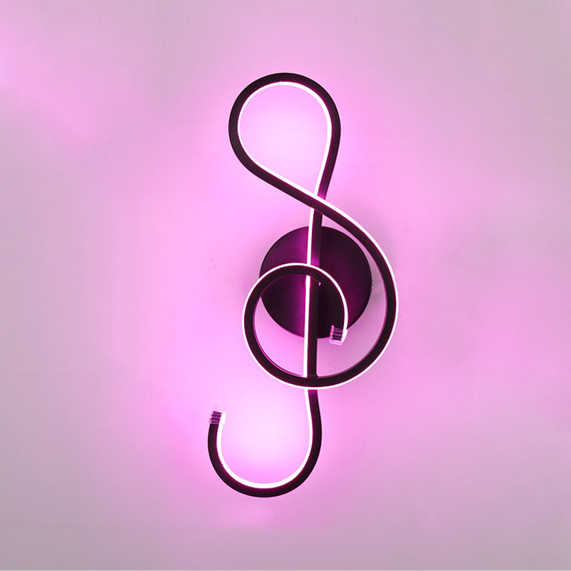 Salon moderniste applique murale noire LED simple mural