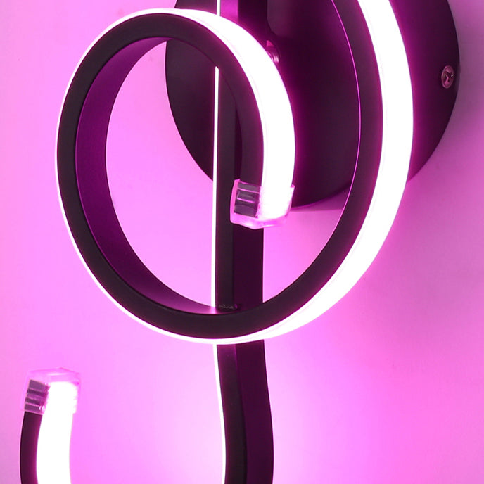 Salon moderniste applique murale noire LED simple mural