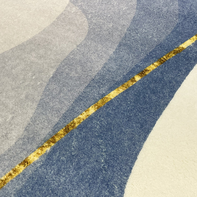 Light Orange Line Rug Polyester Modern Rug Non-Slip Backing Rug for Home Decor