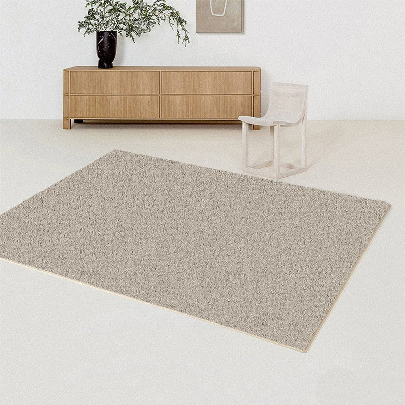 Brown Modern Rug Polyester Pure Color Rug Non-Slip Backing Rug for Living Room