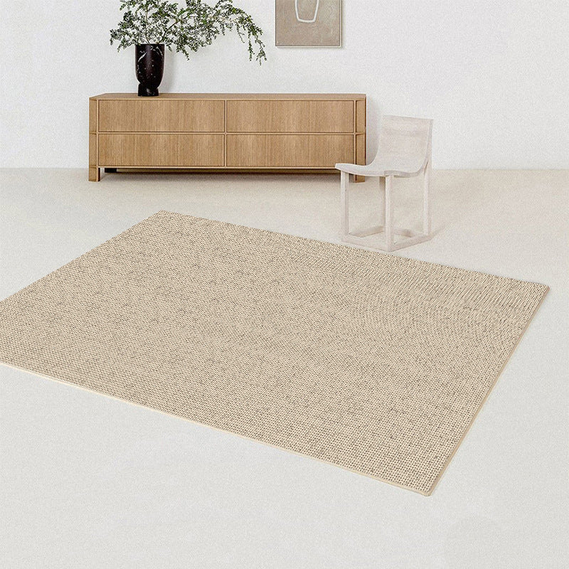 Brown Modern Rug Polyester Pure Color Rug Non-Slip Backing Rug for Living Room