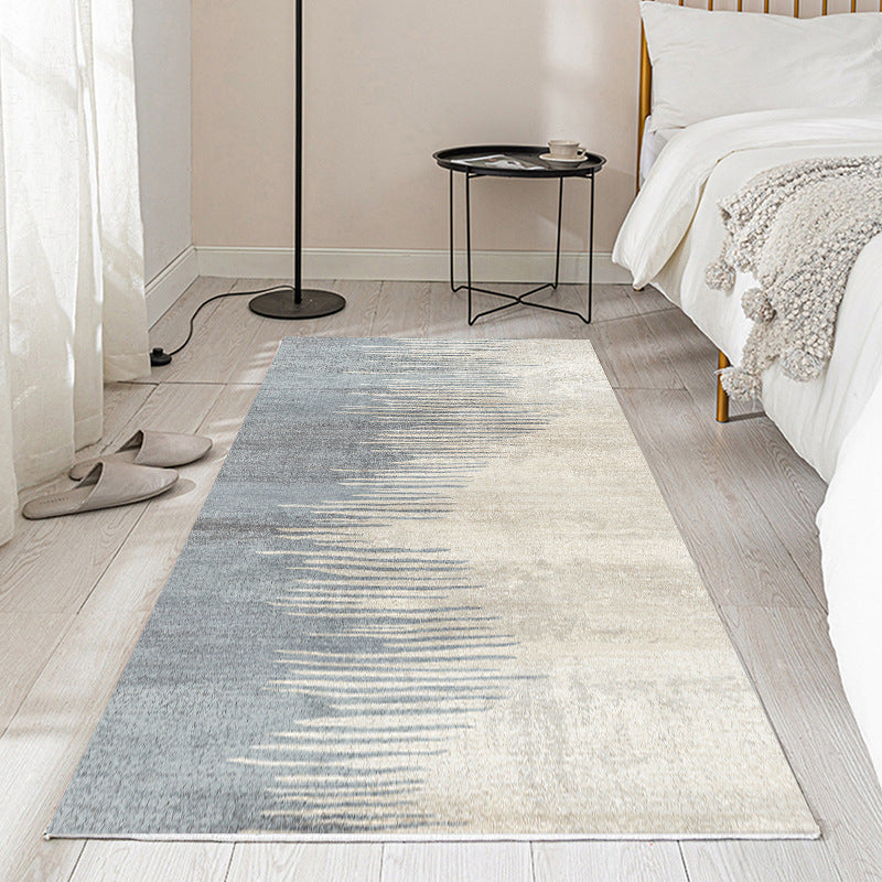 Gray Modern Carpet Polyester Swirl Marks Carpet Washable Carpet for Living Room