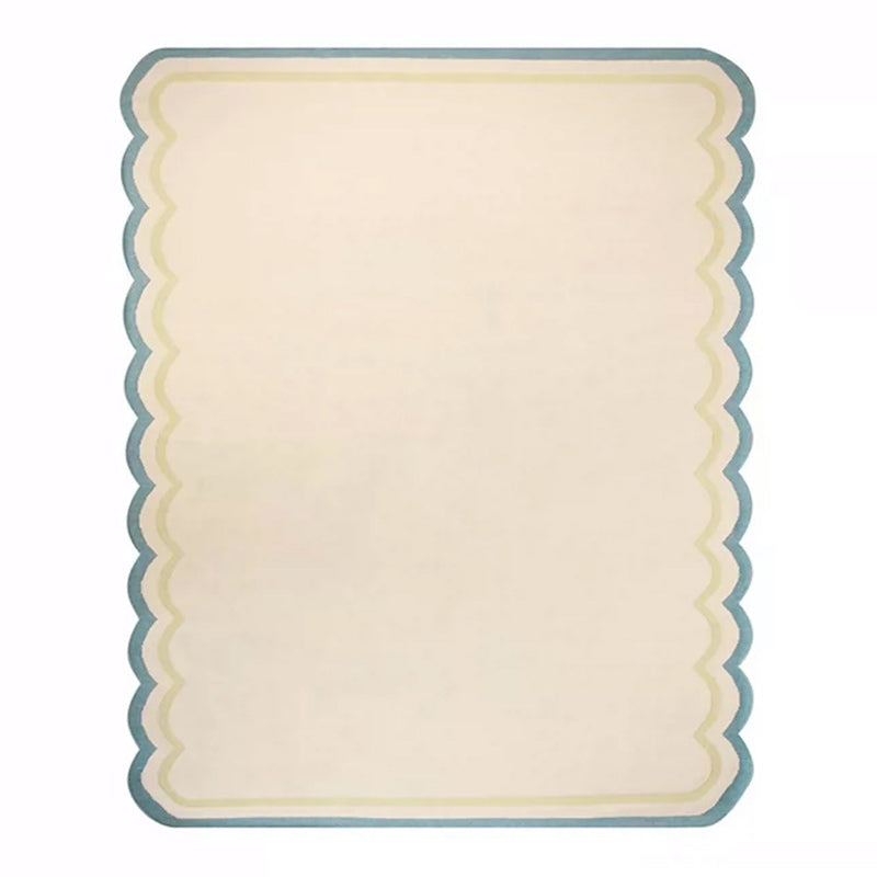 Pink Casual Carpet Polyester Wave Carpet Stain Resistant Carpet for Living Room