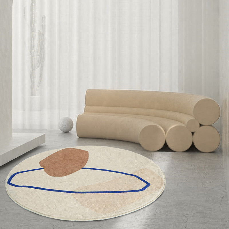 Tapis de couleur de contraste de tapis moderne beige tapis de support sans glissement pour décoration intérieure