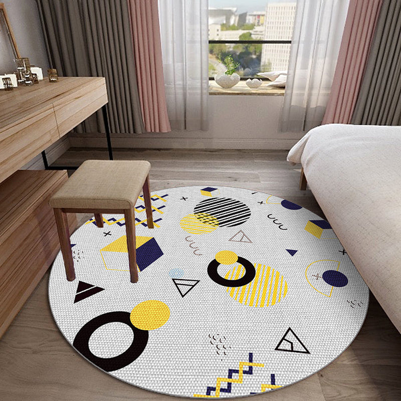 Black Diamond Rug Polyster Simple Rug Washable Rug for Living Room
