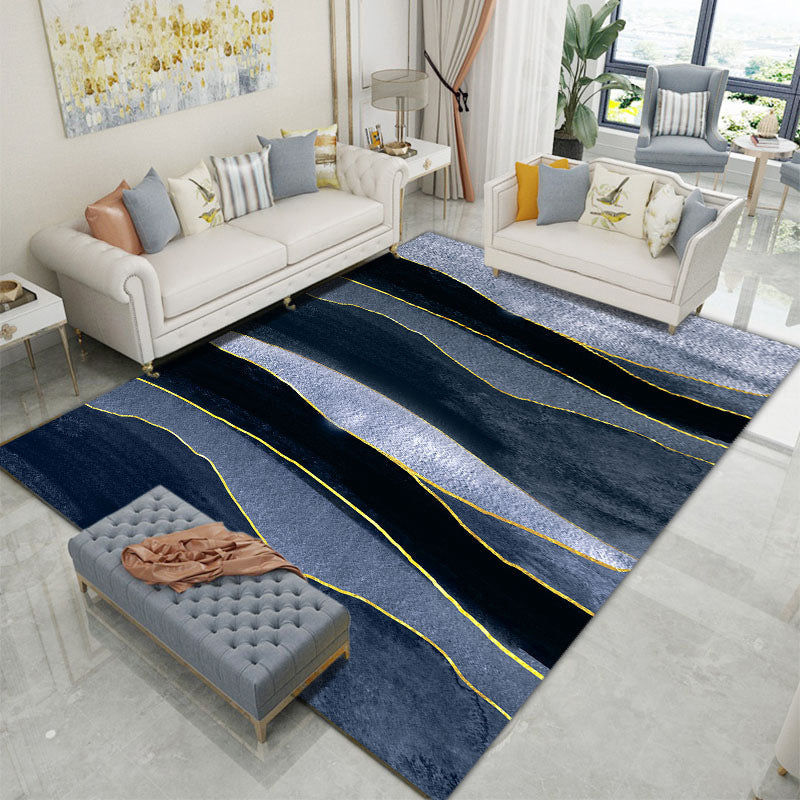 Dark Red Graphic Carpet Polyester Modern Carpet Stain Resistant Carpet for Living Room