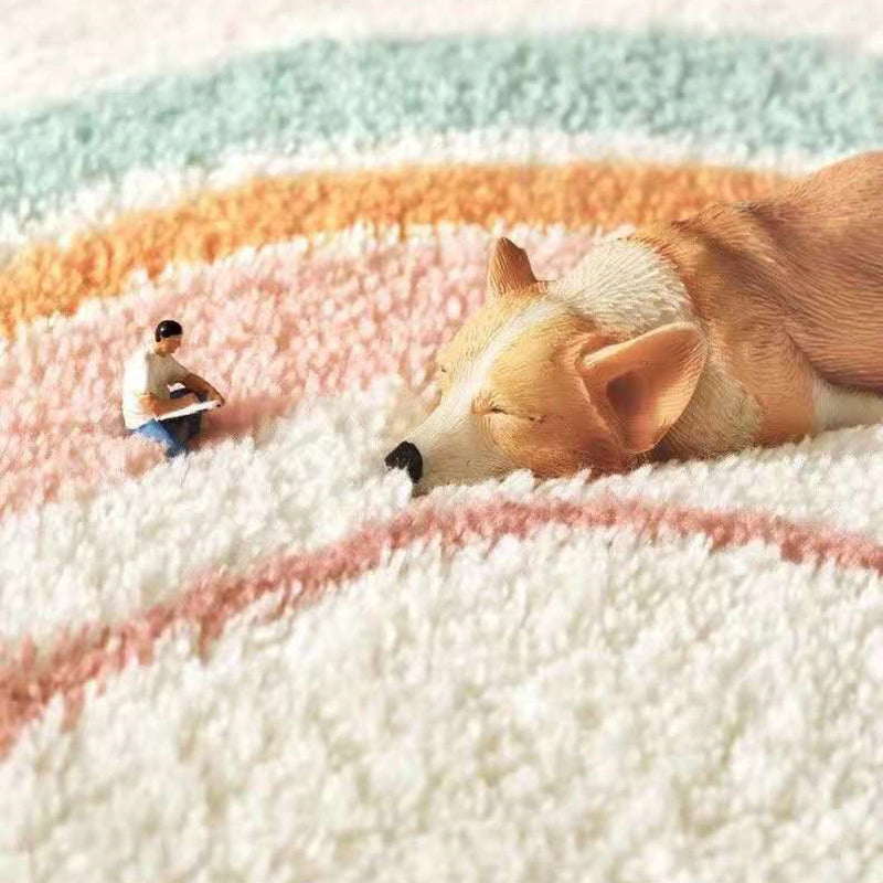 Orange  Modern Rug Polyester Color Piece Rug Non-Slip Backing Rug for Living Room