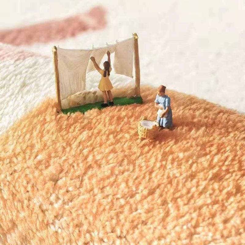 Orange  Modern Rug Polyester Color Piece Rug Non-Slip Backing Rug for Living Room