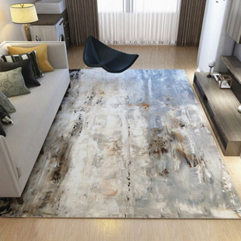 Black Rhombus Print Rug Polyester Modern Rug Non-Slip Backing Rug for Home Decor