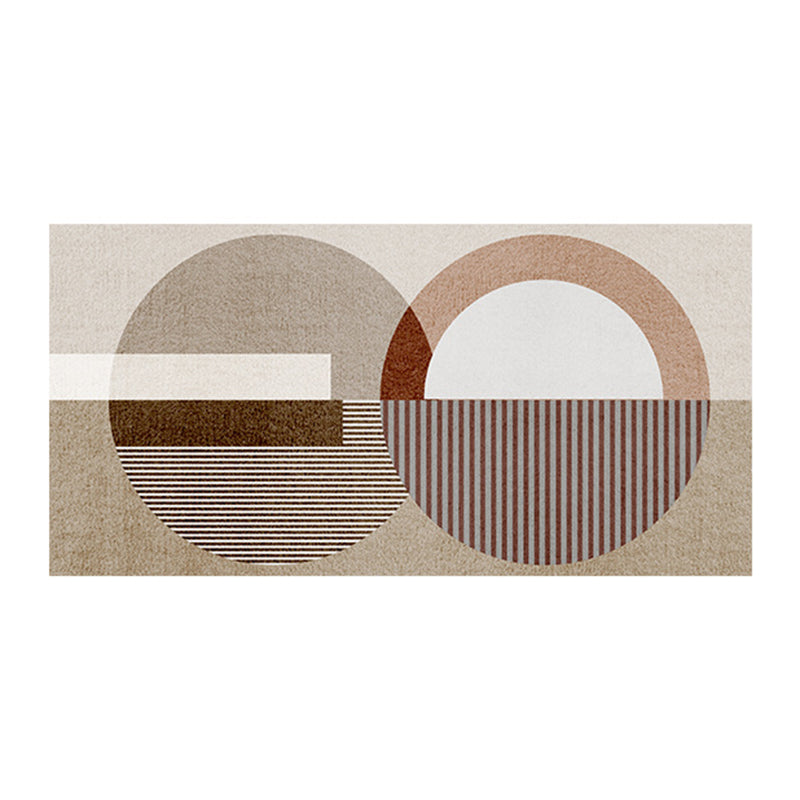 Light Gray Modern Rug Polyester Graphic Rug Non-Slip Backing Rug for Living Room