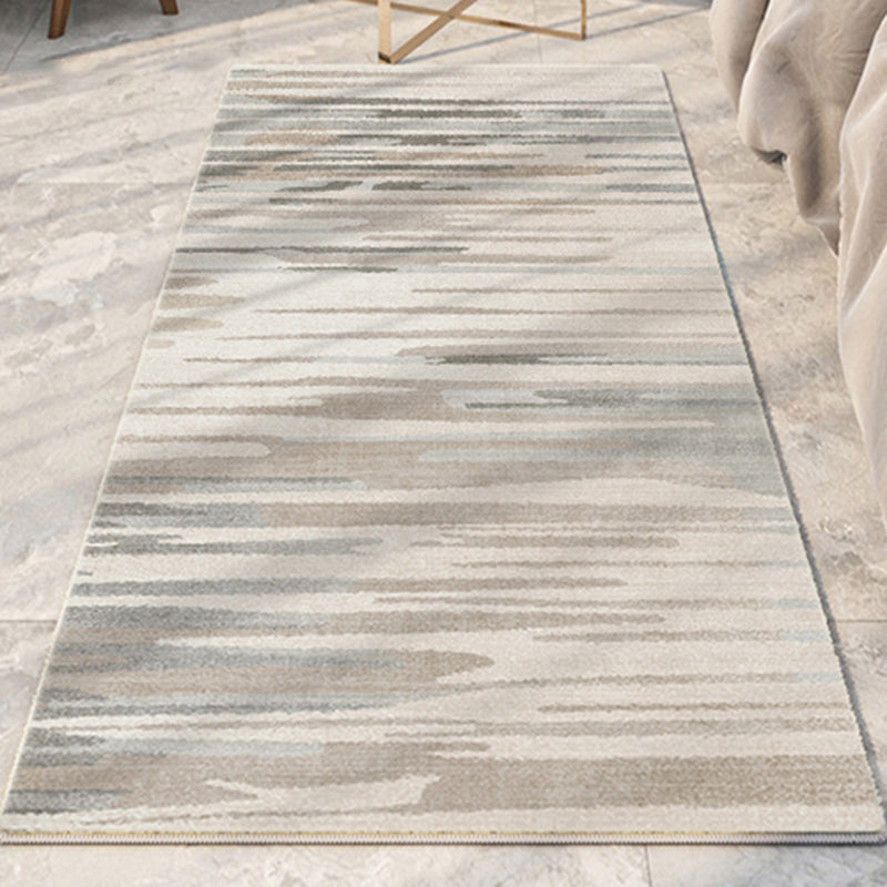 Light Gray Modern Rug Polyester Graphic Rug Non-Slip Backing Rug for Living Room