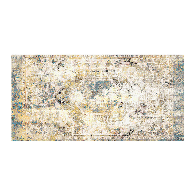 Light Gray Modern Rug Polyester Graphic Rug Non-Slip Backing Rug for Living Room