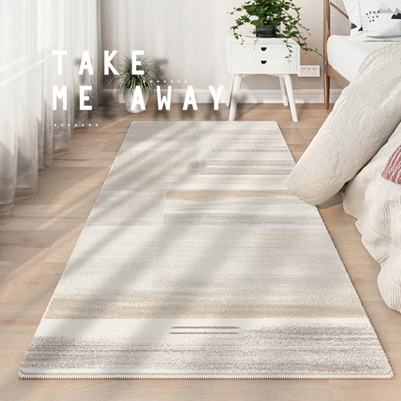Light Gray Modern Rug Polyester Graphic Rug Non-Slip Backing Rug for Living Room