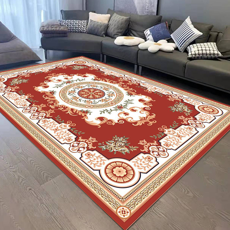 Geel grafisch tapijt polyester Boheems tapijt wasbaar tapijt voor woonkamer