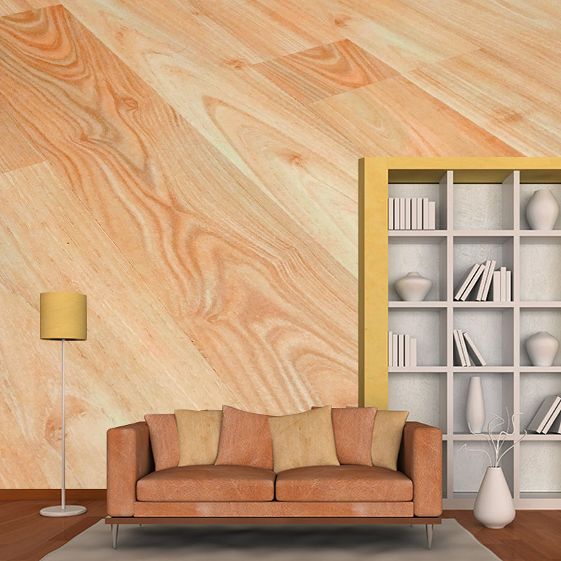 Full Size Wood Grain Mural Contemporary Home Decor for Sitting Room, Water Resistant