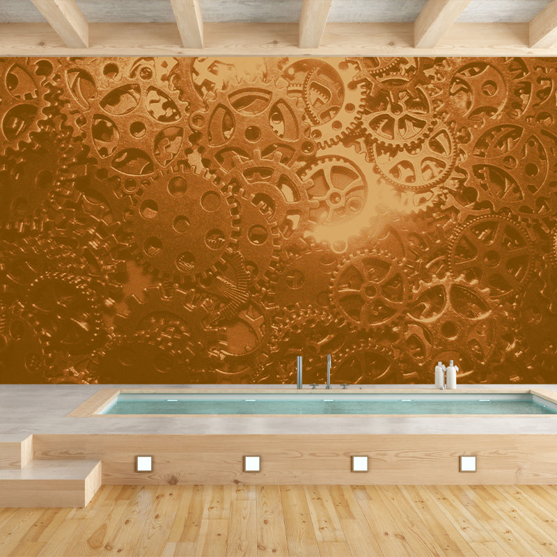 Metal Gear Wall Mural Wallpaper Contemporary for Living Room Decoration