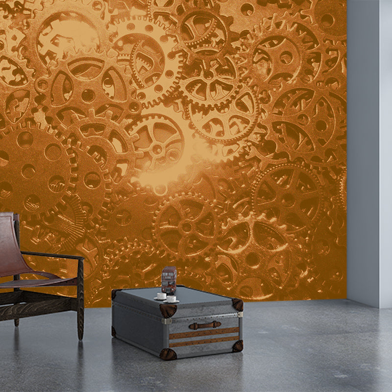 Metal Gear Wall Mural Wallpaper Contemporary for Living Room Decoration