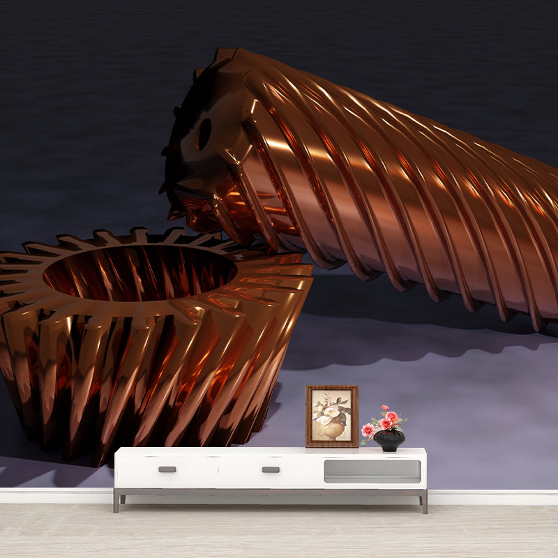 Metal Gear Wall Mural Wallpaper Contemporary for Living Room Decoration