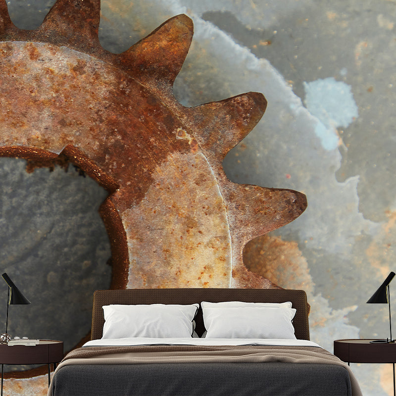 Industrial Style Metal Removable Wall Mural for Sitting Room, Moisture Resistant