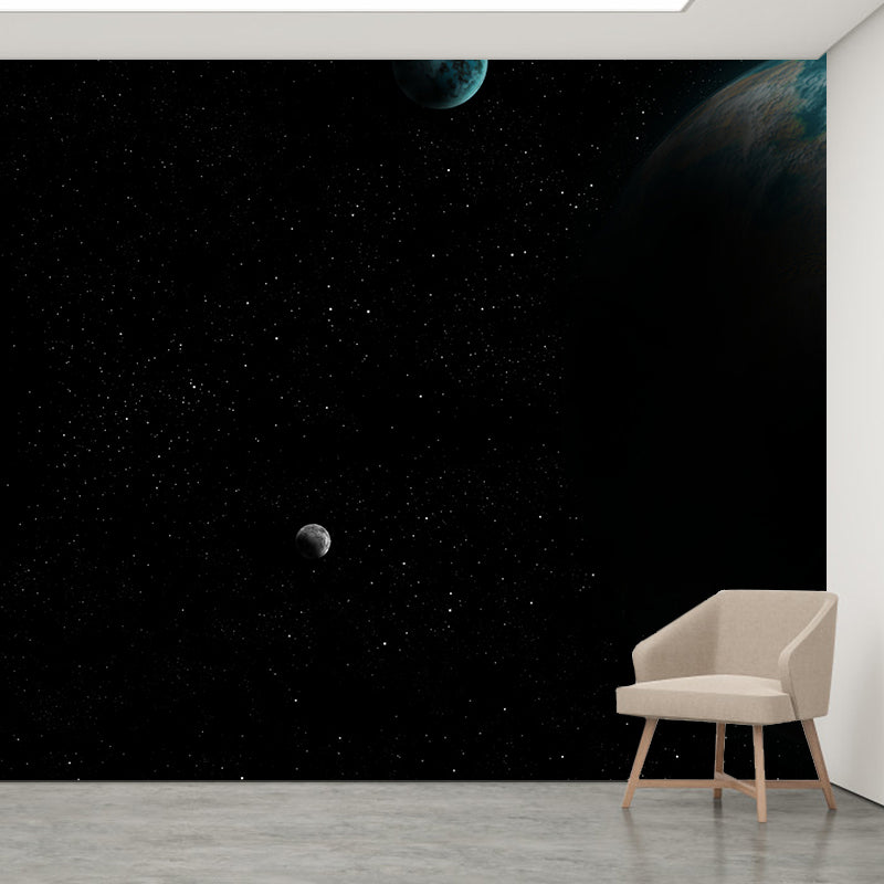 Mysterious Galaxy Planet Mural for Bedroom Wall Decor, Customized Size Available
