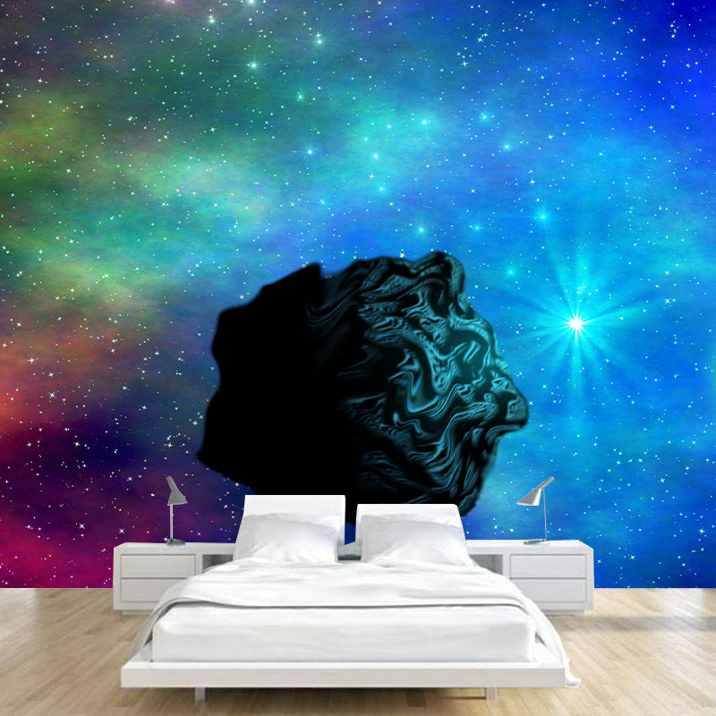 Mysterious Galaxy Mural Decal for Living Room Wall Decor, Customized Size Available