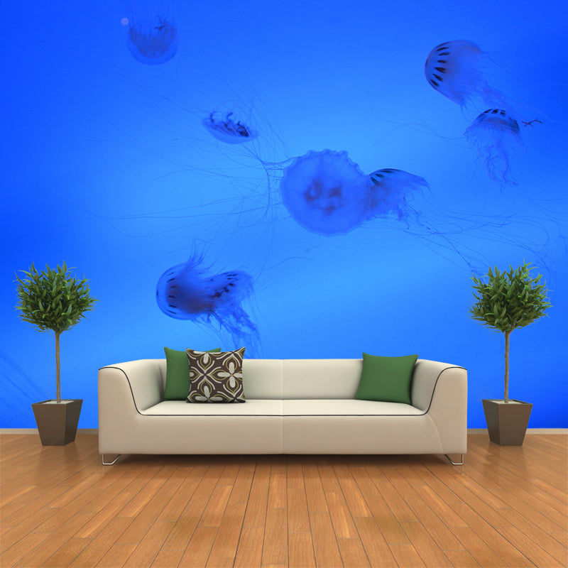 Marine Life Mural Environment Friendly Wallpaper for Girl's Bedroom, Made to Measure