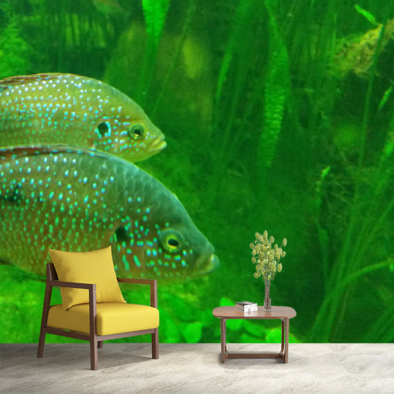 Marine Life Mural Environment Friendly Wallpaper for Girl's Bedroom, Made to Measure