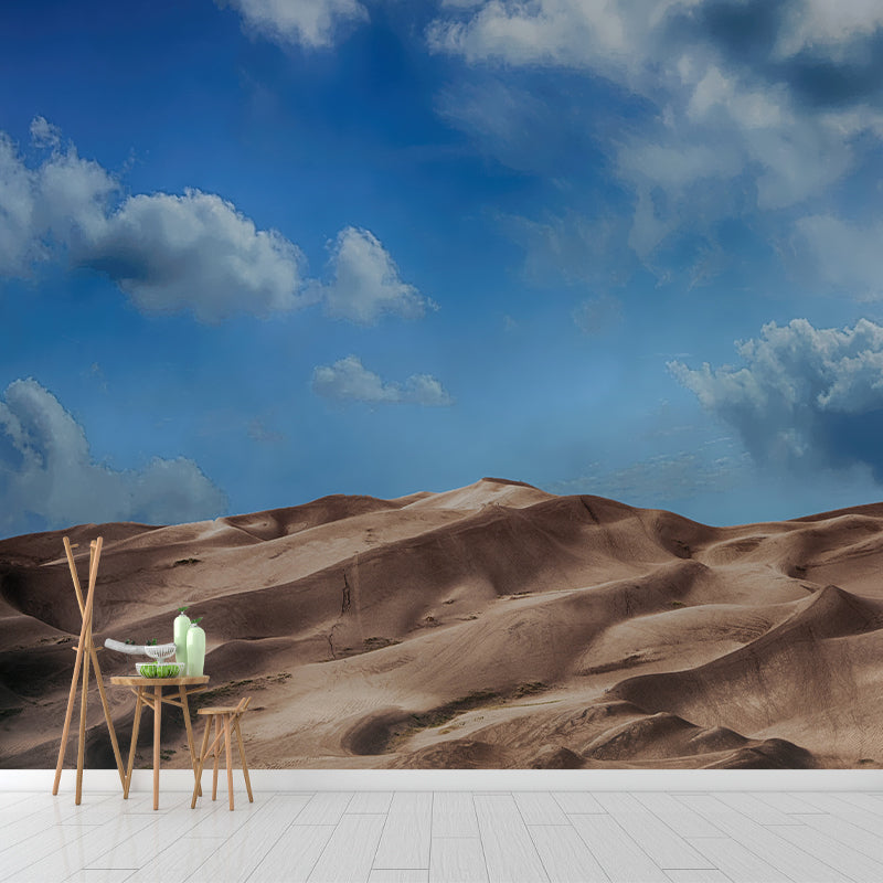 Desert Desertification View Mural Mildew Resistant for Bedroom Decoration