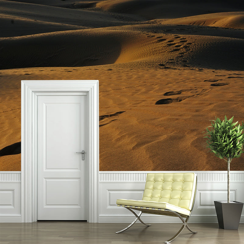 Wind Erosion Desert Wall Mural Modernism Wall Covering for Sitting Room