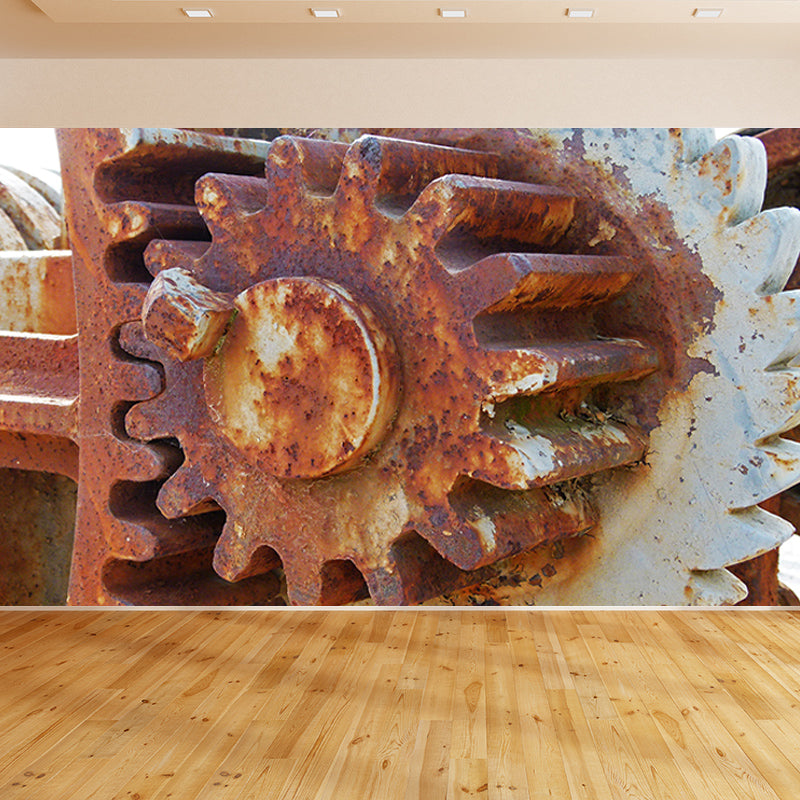 Gearwheel Full Size Wall Covering for Sitting Room Water Resistant Wall Mural Decal