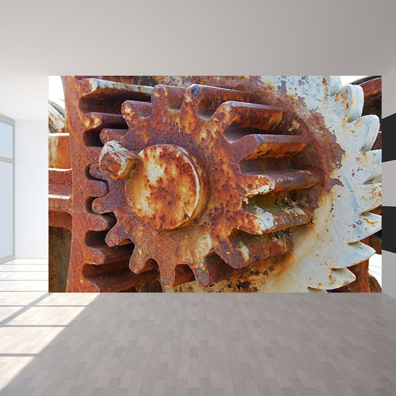 Gearwheel Full Size Wall Covering for Sitting Room Water Resistant Wall Mural Decal