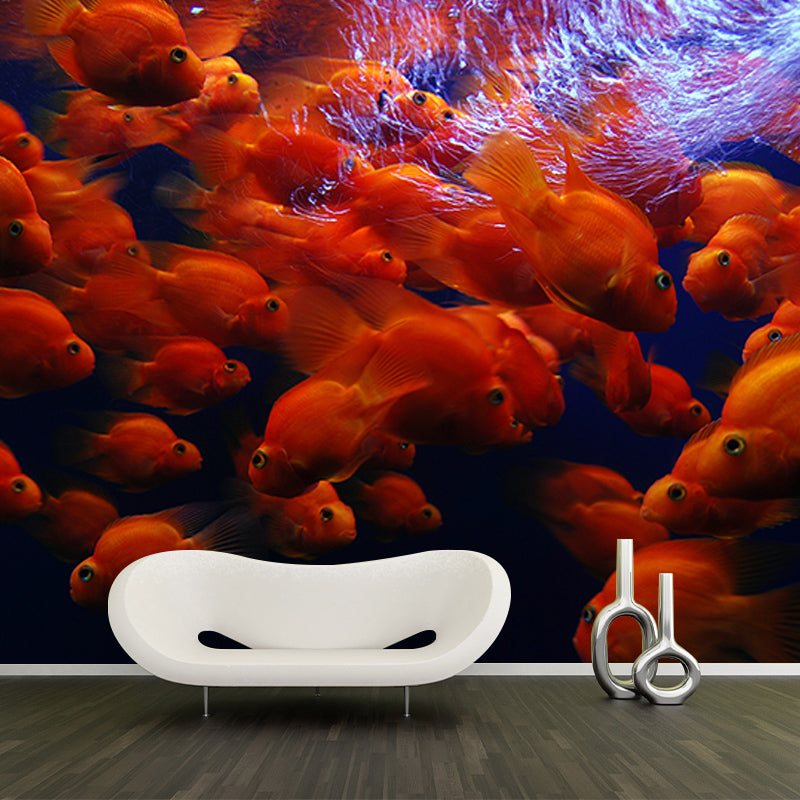 Rich Marine Life Mural Wallpaper Moisture Resistant Wall Covering for Sitting Room