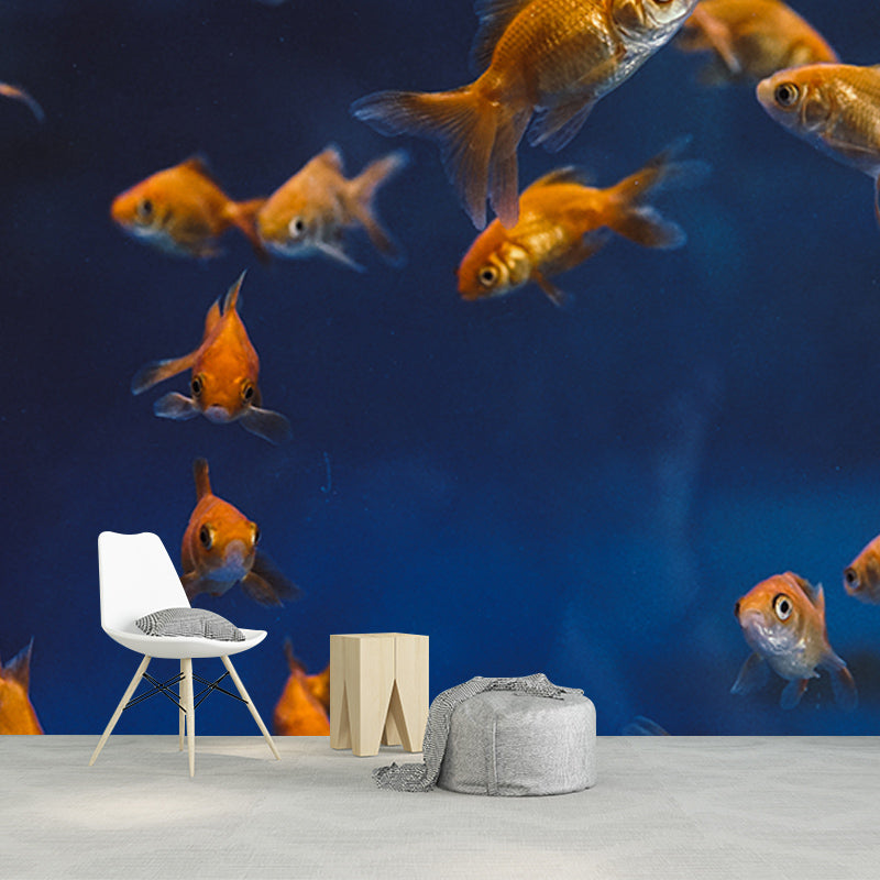 Rich Marine Life Mural Wallpaper Moisture Resistant Wall Covering for Sitting Room
