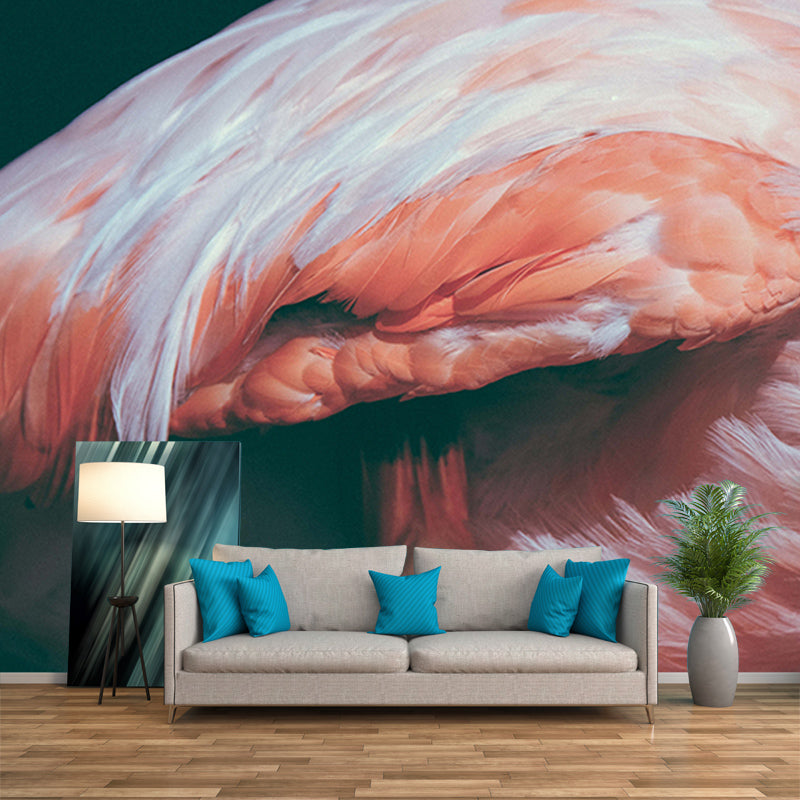 Bird Feather Wall Covering Water Resistant Wall Mural Decal for Living Room