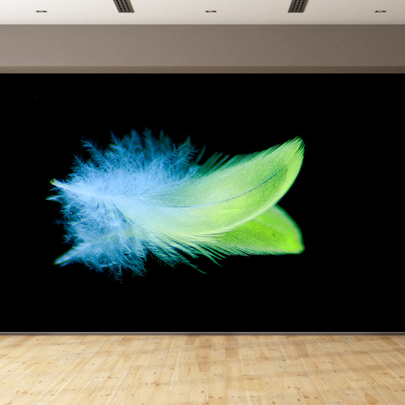 Bird Feather Wall Covering Water Resistant Wall Mural Decal for Living Room