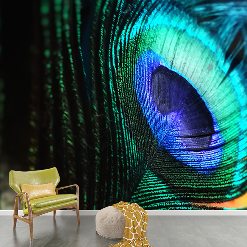 Decor Bird Feather Mural for House Interior Moisture Resistant, Custom Size Available