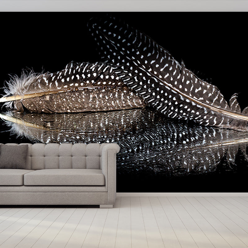 Feather Mural for House Interior Mildew Resistant, Custom Size Available