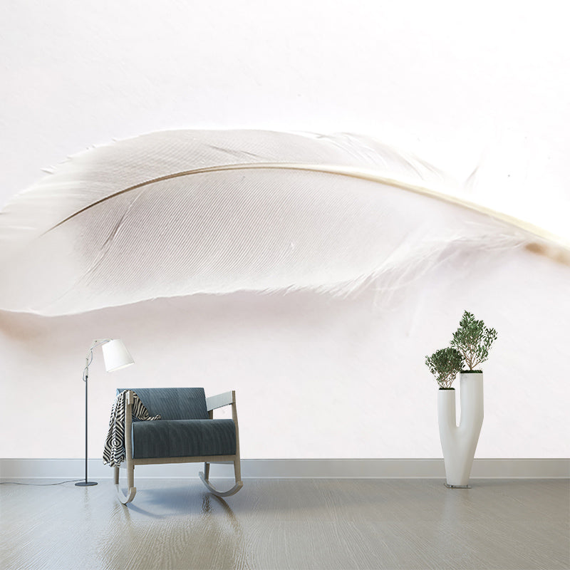 Feather Mural for House Interior Mildew Resistant, Custom Size Available