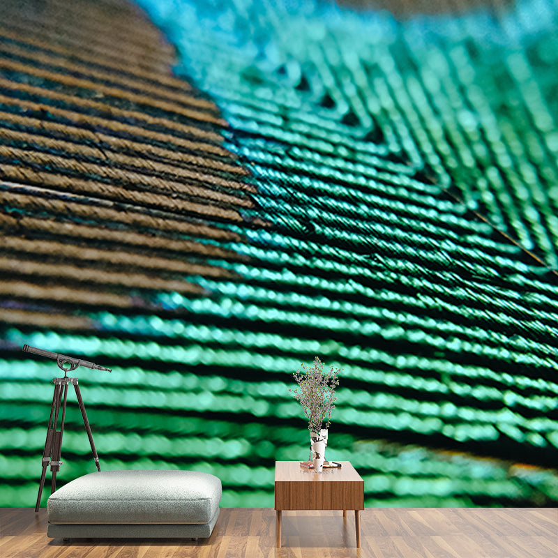 Feather Mural Modern Light Color for Girls Bedroom Wall Art, Custom Size