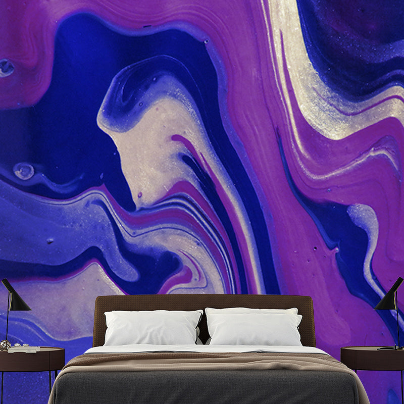 Simple Abstract Illustration Wallpaper Mural Stain Resistant Wall Covering for Home