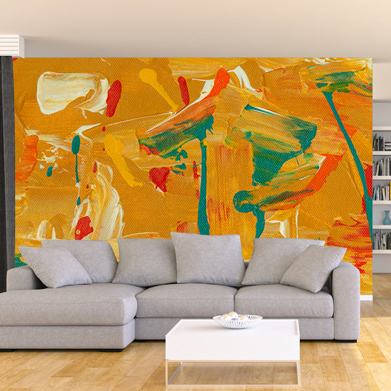 Simple Abstract Illustration Wallpaper Mural Stain Resistant Wall Covering for Home