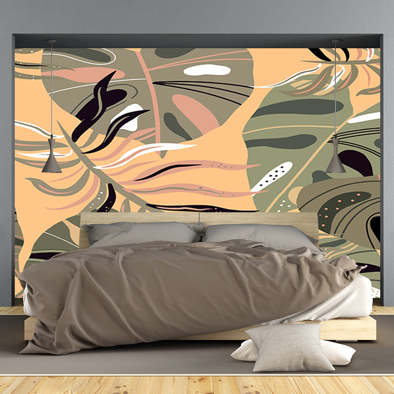 Tropical Plants Illustration Mural Stain Resistant Wall Art for Home Decor