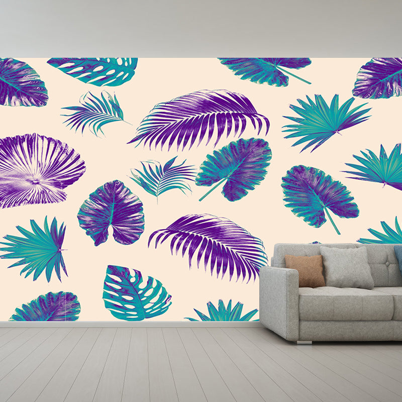 Tropical Plants Illustration Mural Stain Resistant Wall Art for Home Decor