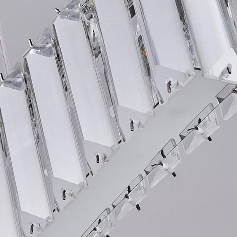 Modern Crystal Chandelier Lamp Linear LED Island Pendant for Dining Room