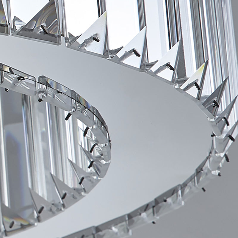 Oval Clear Crystal LED Island Light Fixture Modern Ceiling Pendant Light