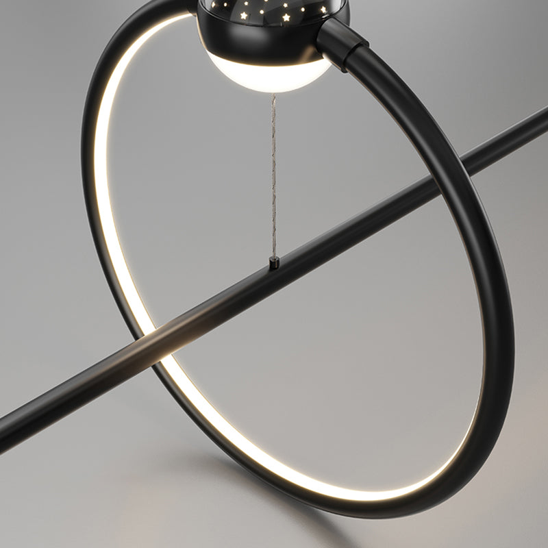 Modern Aluminum Chandelier Lamp Linear LED Island Pendant for Dining Room