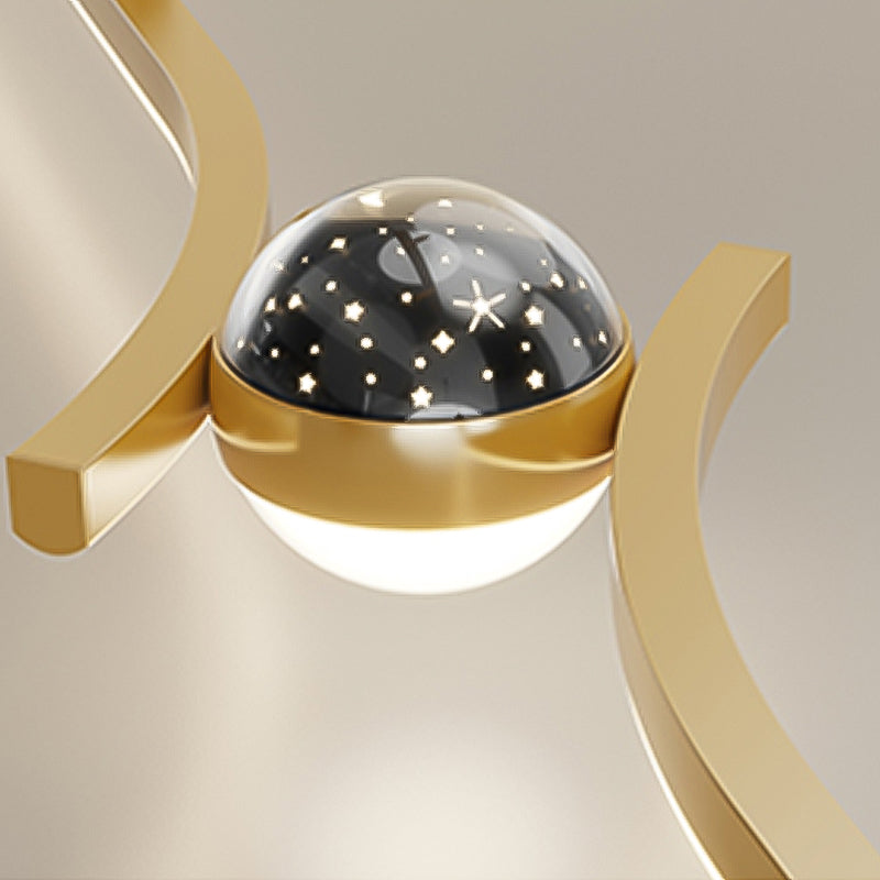 Modern Aluminum Chandelier Lamp Linear LED Island Pendant for Dining Room