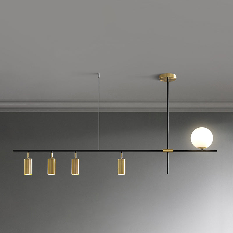 Luces de isla de forma lineal iluminación de isla de metal de estilo moderno