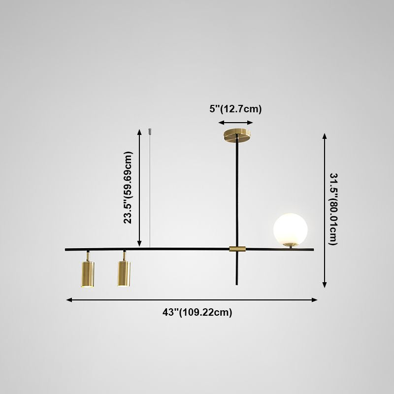 Luces de isla de forma lineal iluminación de isla de metal de estilo moderno